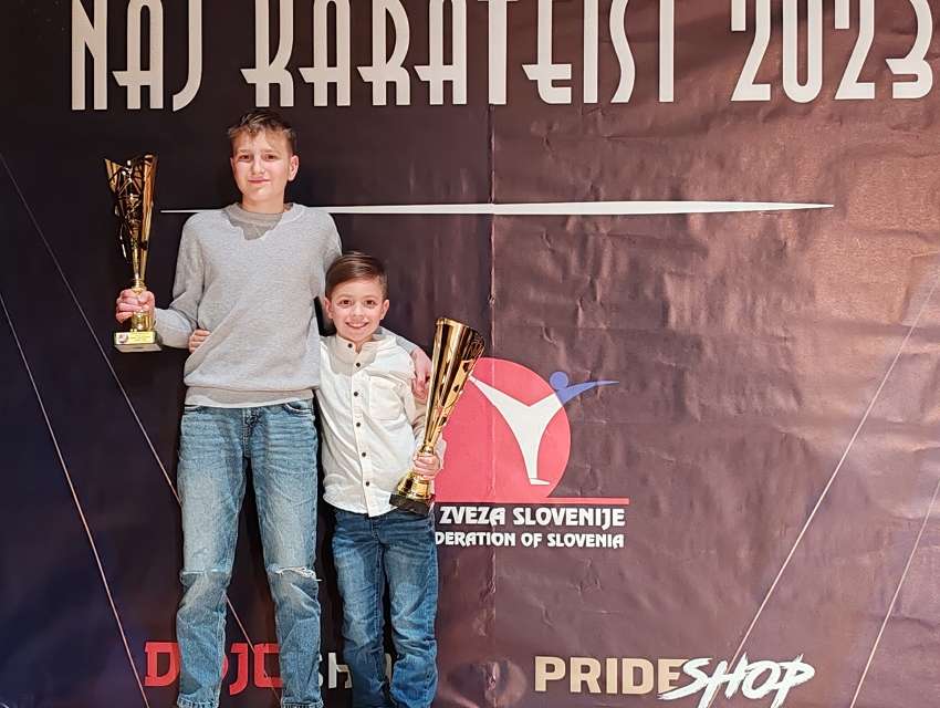 MIHA JURAK IZ ROGAŠKE SLATINE IN LEON SODIN IZ ŠMARJA PRI JELŠAH PREJELA PRIZNANJE ZA NAJ KARATEIST 2023.
