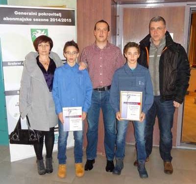 JAN HARTL DOBIL PRIZNANJE ZA PERSPEKTIVNEGA ŠPORTNIKA, BOR HARTL PRIZNANJE ZA NOMINACIJO ZA ŠPORTNIKA LETA 2014 V ROGAŠKI SLATINI.