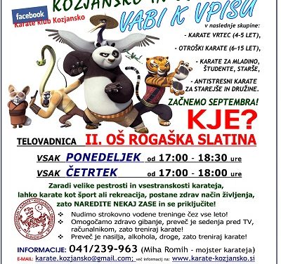 URNIK TRENINGOV IN VPISI V LETO 2015/16