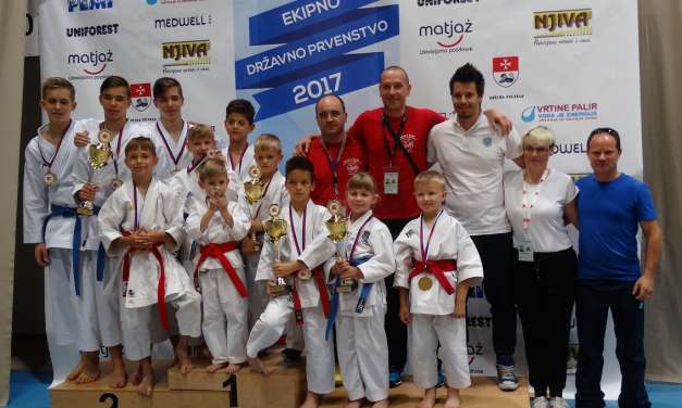 KARATE KLUB KOZJANSKO IN OBSOTELJE SKUPNO TRETJI NA EKIPNEM DRŽAVNEM PRVENSTVU 2017