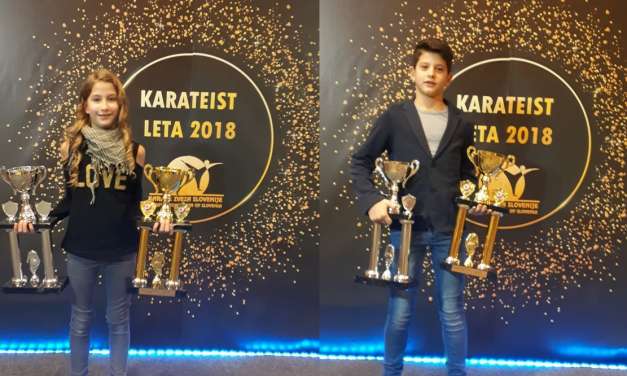 Dva dvojna prvaka – brat in sestra Bele za Karate klub Kozjansko in Obsotelje