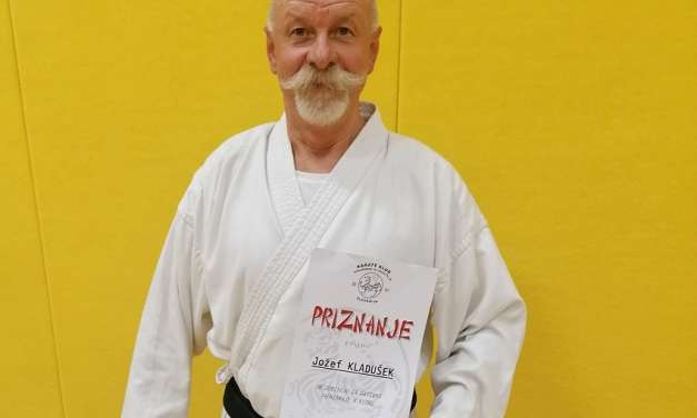 Jožef – Pepi Kladušek ob jubileju dobil priznanje za aktivno delu v karate klubu Kozjansko in Obsotelje