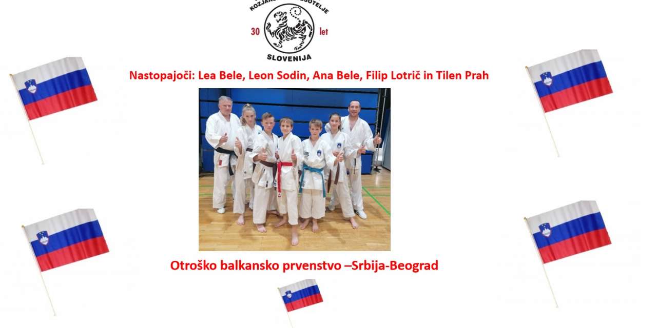 LEON SODIN, LEA BELE, ANA BELE, TILEN PRAH IN FILIP LOTRIČ ODPOTUJEJO NA 26. OTROŠKO BALKANSKO PRVENSTVO.